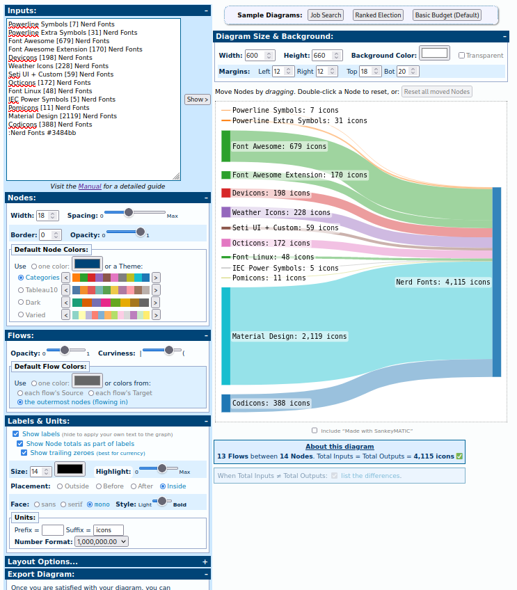 Sankey Generator Screenshot